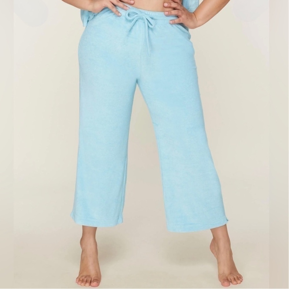 Andie Swim The Crop Pant Carblu Terry Cloth